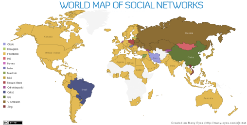 World Map Of Social Networks